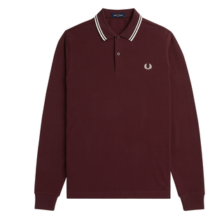 Fred Perry - Twin Tipped Polo Shirt Longsleeve M3636 oxblood/ecru/ecru 597