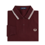 Fred Perry - Twin Tipped Polo Shirt Longsleeve M3636 oxblood/ecru/ecru 597