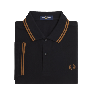 Fred Perry - Twin Tipped Polo Shirt M3600 black/shaded stone/shaded stone Q27