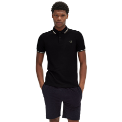 Fred Perry - Twin Tipped Polo Shirt M3600 black/ecru/laurel wreath green W54