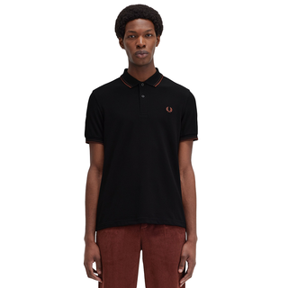 Fred Perry - Twin Tipped Polo Shirt M3600 black/carrington road brick/whisky brown W68