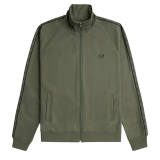 Fred Perry - Contrast Taped Track Jacket J5557 laurel wreath green/night green W49
