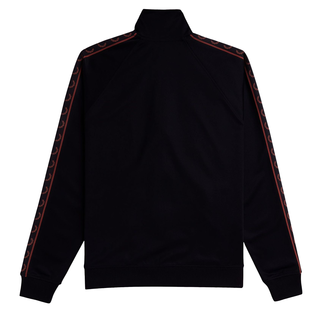 Fred Perry - Contrast Taped Track Jacket J5557 black/whiskybrown S76 