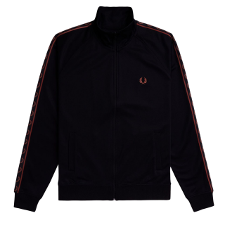 Fred Perry Contrast Taped Track Jacket J5557 black whiskybrown S76 129 99