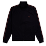 Fred Perry - Contrast Taped Track Jacket J5557 black/whiskybrown S76