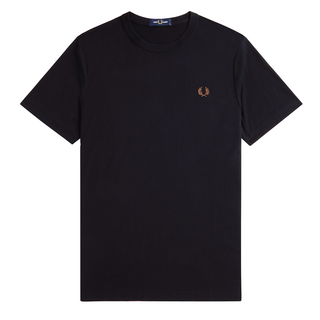 Fred Perry - Crew Neck T-Shirt M1600 black/whiskybrown X56
