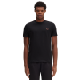 Fred Perry - Contrast Tape Ringer T-Shirt M4613 black/whiskybrown X56