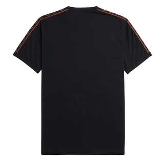 Fred Perry - Contrast Tape Ringer T-Shirt M4613 black/whiskybrown X56 M
