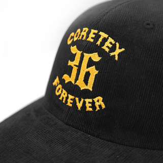Coretex - Forever Logo Corduroy Trucker Cap black/yellow Einheitsgre