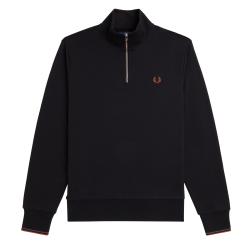 Fred Perry - Half Zip Sweatshirt M3574 black/whiskybrown X56