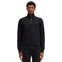 Fred Perry - Half Zip Sweatshirt M3574 black/whiskybrown X56