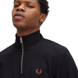 Fred Perry - Half Zip Sweatshirt M3574 black/whiskybrown X56