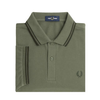 Fred Perry - Twin Tipped Polo Shirt M3600 laurel wreath green/night green/night green W49