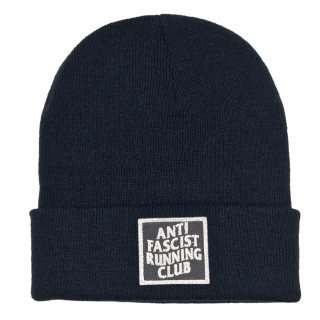 Anti Fascist Running Club - Beanie  w/ Reflector Patch navy