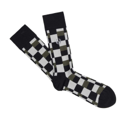 Fred Perry - Glitch Print Brushed Sock C8146 black 102