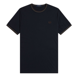 Fred Perry - Twin Tipped T-Shirt M1588 navy/laurel wreath green/carrington brick W65