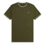 Fred Perry - Twin Tipped T-Shirt M1588 hunting green/light oyster W92