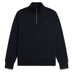 Fred Perry - Half Zip Sweatshirt M3574 Navy/Laurel Wreath Green/Brick W65