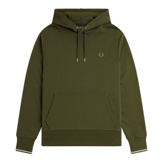 Fred Perry - Tipped Hooded Sweatshirt M2643 hunting green/light oyster/laurel wreath green W92