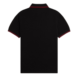 Fred Perry - Twin Tipped Polo Shirt M3600 black/burnt red/burnt red Y42