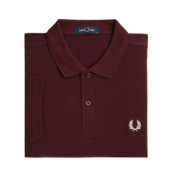 Fred Perry - Plain Polo Shirt M6000 oxblood/ecru 597