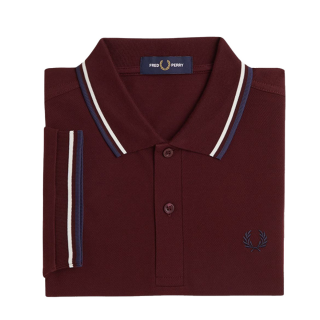 Fred Perry - Twin Tipped Polo Shirt M3600 oxblood/ecru/tennis blue Y40