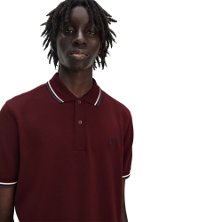 Fred Perry - Twin Tipped Polo Shirt M3600 oxblood/ecru/tennis blue Y40