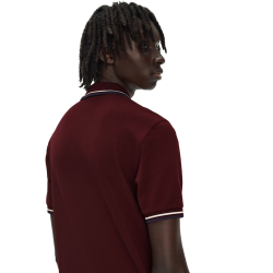 Fred Perry - Twin Tipped Polo Shirt M3600 oxblood/ecru/tennis blue Y40