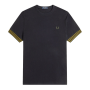 Fred Perry - Striped Cuff T-Shirt M7707 black R88