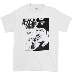 Black Flag - police story T-Shirt white XXL