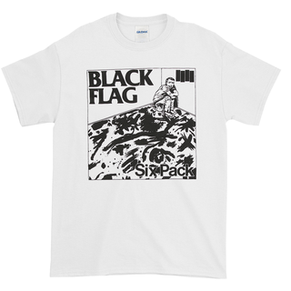 Black Flag - Six Pack T-Shirt White XL
