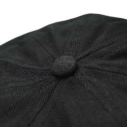 Brixton - brood black herringbone twill