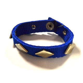 Rautennietenarmband - 1-reihig blau
