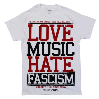 Love Music Hate Fascism - Logo T-Shirt white