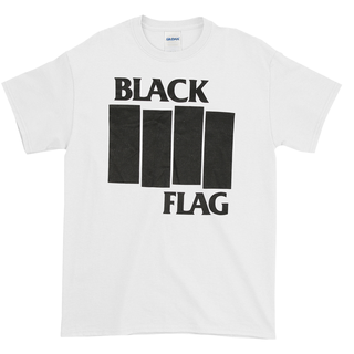 Black Flag - Bars & Logo T-Shirt white