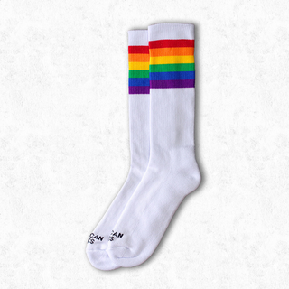 American Socks - Rainbow Pride Mid High white