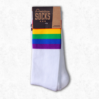 American Socks - Rainbow Pride Mid High white