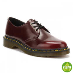 Dr. Martens VEGAN 1461 Cherry Red Cambridge Brush 3 Eye Shoe 109 00