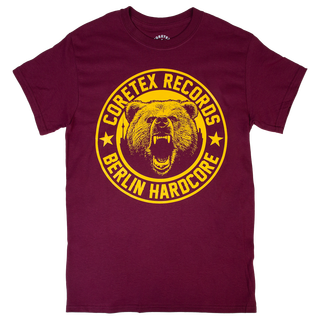 Coretex - Bear T-Shirt burgundy yellow S