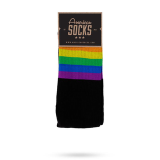 American Socks - Rainbow Black Mid High