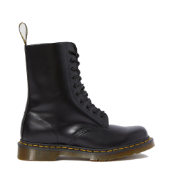 Dr. Martens - 1490 black smooth DMC SM-B 10-eye boot smooth (gelbe Naht)