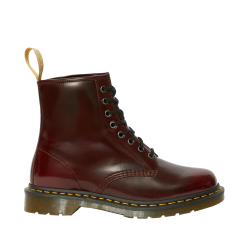 Dr. Martens - VEGAN 1460 cherry red oxford rub off 8-eye boot (gelbe Naht)