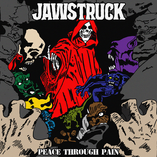 Jawstruck - Peace Through Pain red white black splatter 7