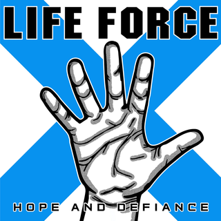 Life Force - Hope And Defiance blue black white split LP